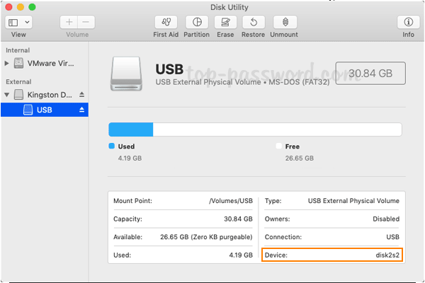 usb size for mac bootcamp